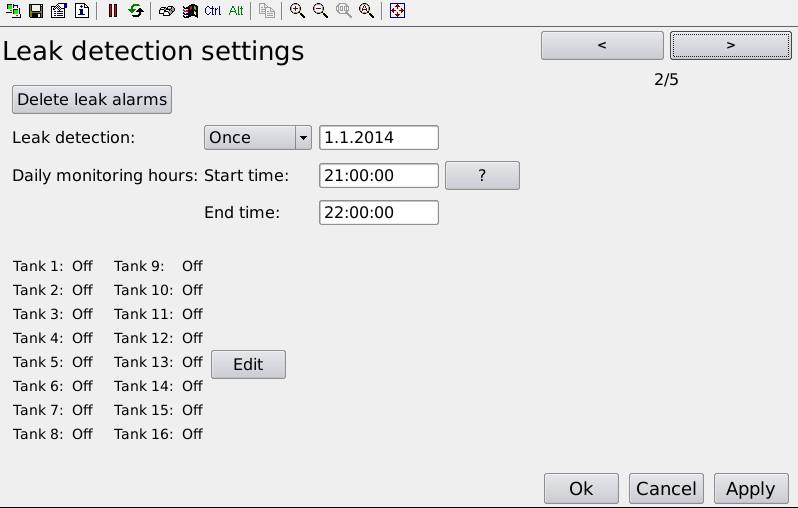 Trident leak detection settings